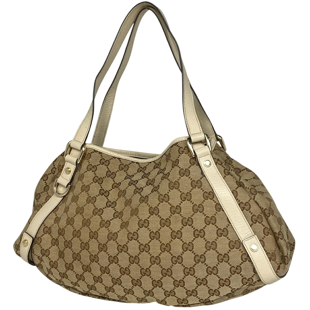Gucci GG tote bag shoulder Abbey canvas beige white